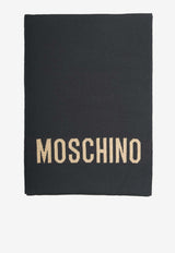 Moschino Logo Intarsia Knitted Scarf Black 30718BLACK