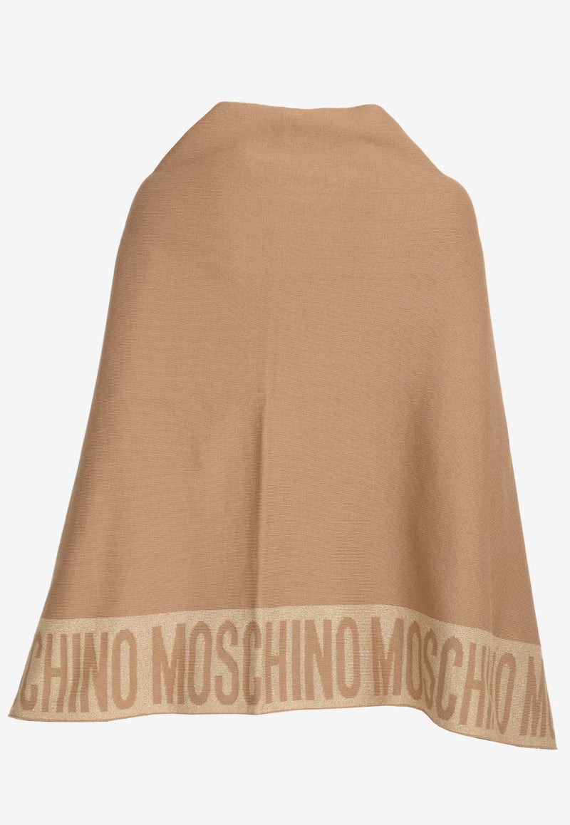 Moschino Asymmetric Wool-Blend Poncho Beige 30667BEIGE