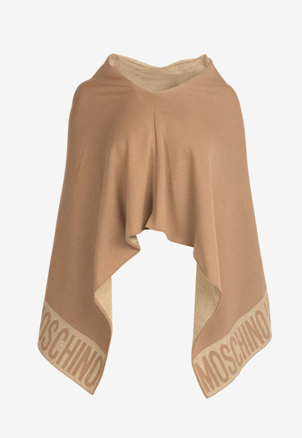 Moschino Asymmetric Wool-Blend Poncho Beige 30667BEIGE