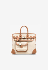 Birkin 25 Cargo in Ecru and Beige Toile H and Gold Swift with Palladium Hardware