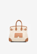 Birkin 25 Cargo in Ecru and Beige Toile H and Gold Swift with Palladium Hardware