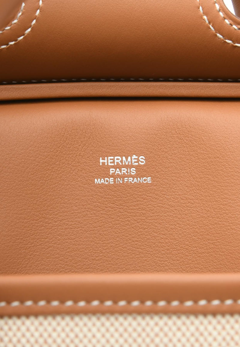 Birkin 25 Cargo in Ecru and Beige Toile H and Gold Swift with Palladium Hardware