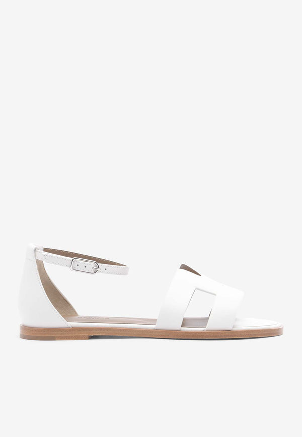 Hermès Santorini Sandals in White Calfskin