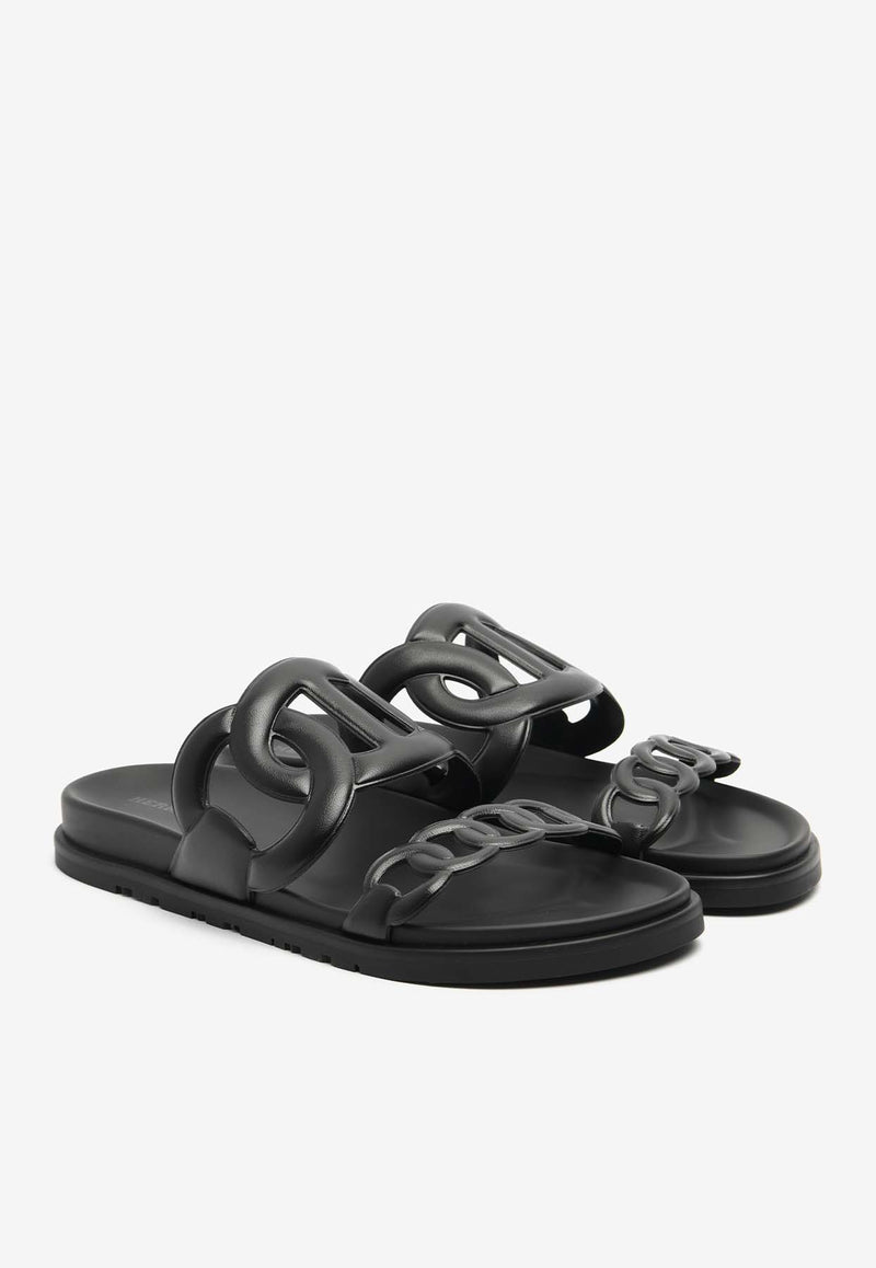 Hermès Extra Sandals in Black Calfskin