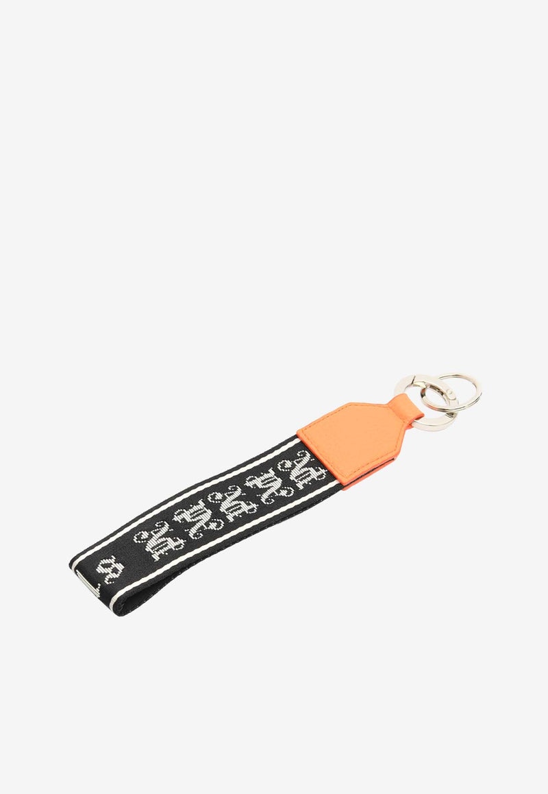 Palm Angels Monogram Jacquard Key Ring Orange PMNJ008F24LEA0012005ORANGE