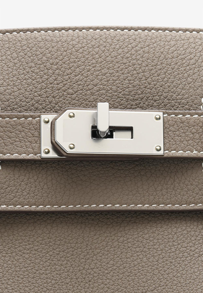 Hac A Dos PM Backpack in Etoupe Togo Leather with Palladium Hardware