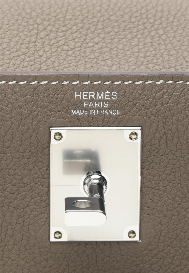 Hac A Dos PM Backpack in Etoupe Togo Leather with Palladium Hardware