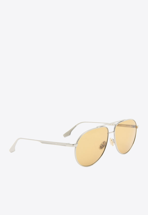 Victoria Beckham V Line Aviator Sunglasses Yellow VB242SSILVER