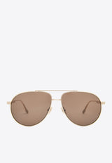 Victoria Beckham V Line Aviator Sunglasses Khaki VB242SKHAKI