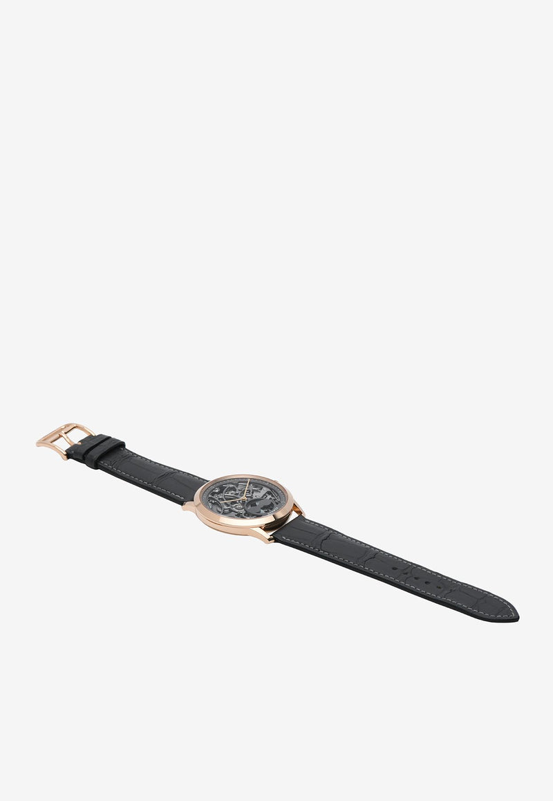 Slim d'Hermes Squelette Lune Graphite Matte Alligator Strap - 39.5 mm