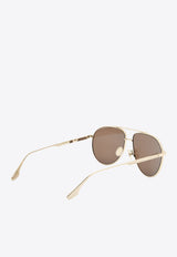 Victoria Beckham V Line Aviator Sunglasses Khaki VB242SKHAKI