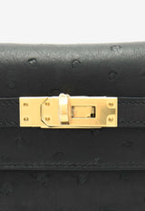 Hermès Kelly Danse in Black Ostrich Leather with Gold Hardware