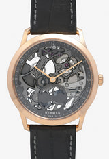 Slim d'Hermes Squelette Lune Graphite Matte Alligator Strap - 39.5 mm