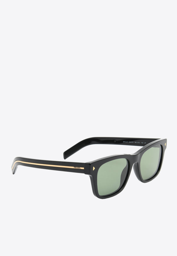 Prada Rectangular Logo Sunglasses Green 0PRA17SBLACK