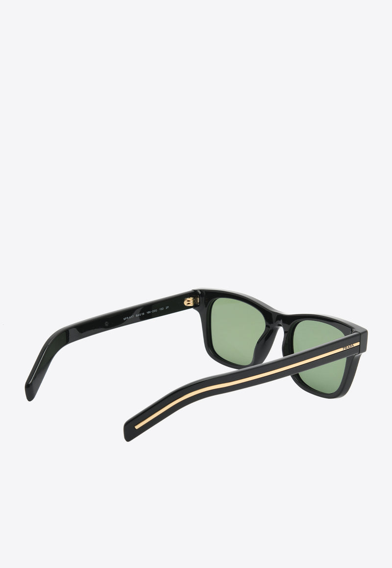 Prada Rectangular Logo Sunglasses Green 0PRA17SBLACK