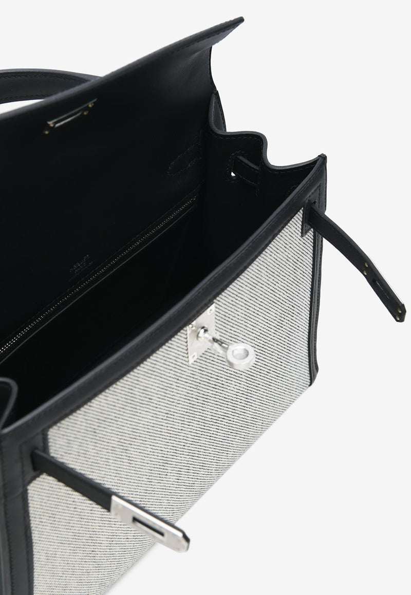 Kelly 25 Sellier in Black Toile So H Canvas and Swift Leather with Palladium Hardware Black