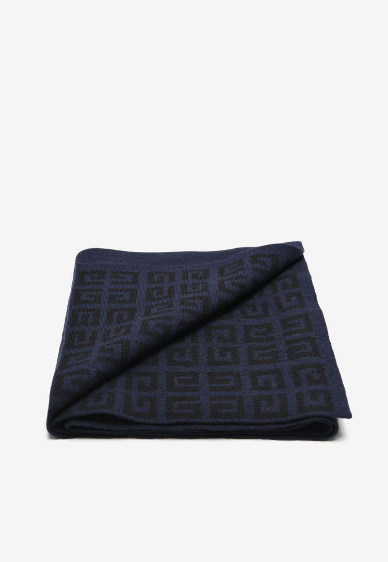 Givenchy 4G Logo Double Face Wool Blend Scarf Navy GW3618U775324NAVY