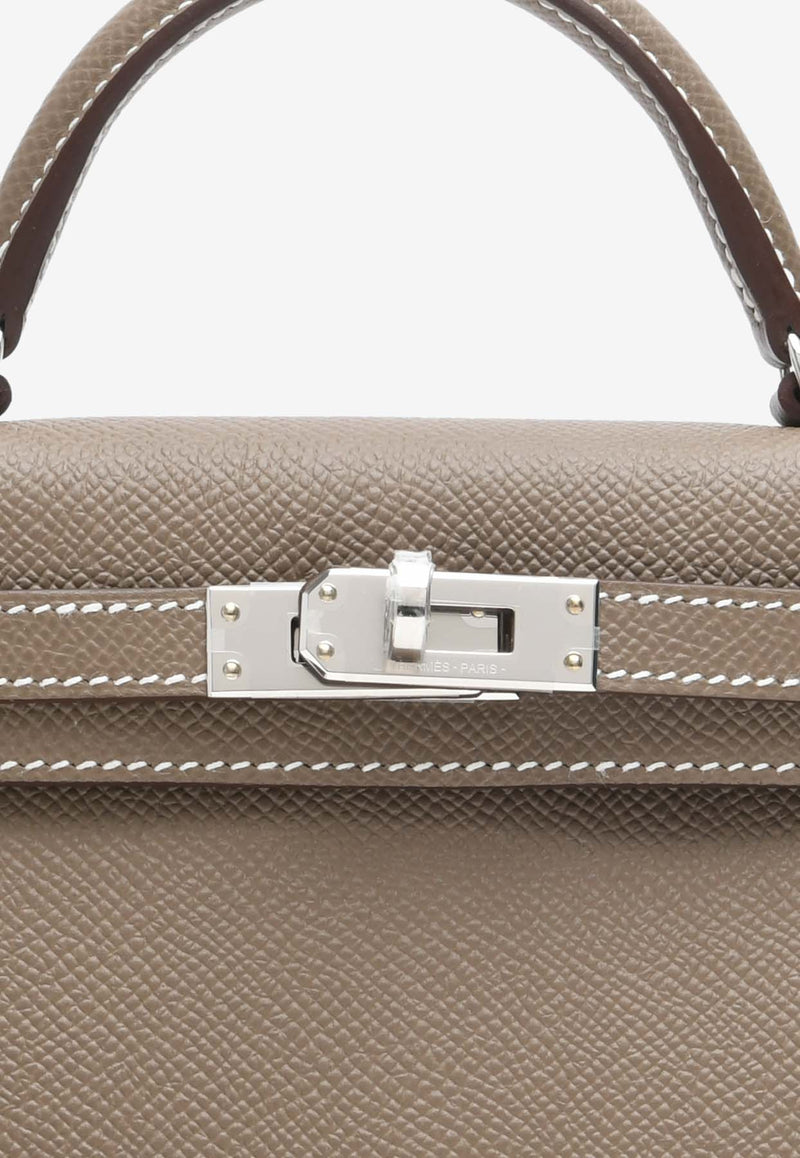 Mini Kelly 20 Sellier in Etoupe Epsom with Palladium Hardware