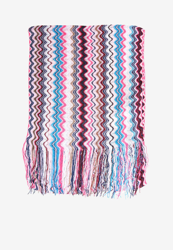 Missoni Wave Pattern Fringed Scarf Multicolor SCC4VID9717PINK MULTI