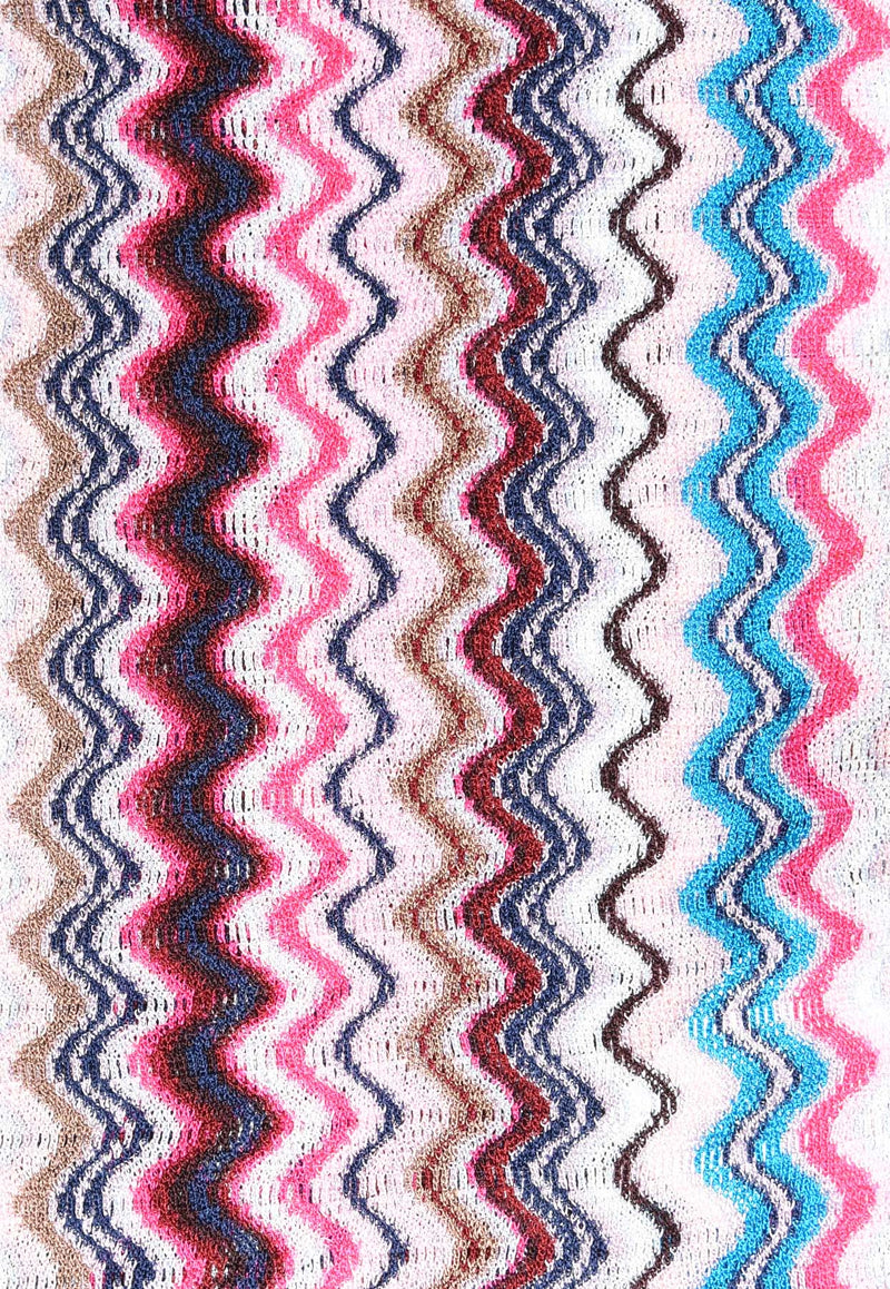 Missoni Wave Pattern Fringed Scarf Multicolor SCC4VID9717PINK MULTI