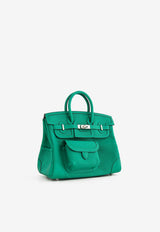 Birkin 25 Cargo in Vert Vertigo Goeland Canvas and Swift with Palladium Hardware