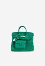 Birkin 25 Cargo in Vert Vertigo Goeland Canvas and Swift with Palladium Hardware