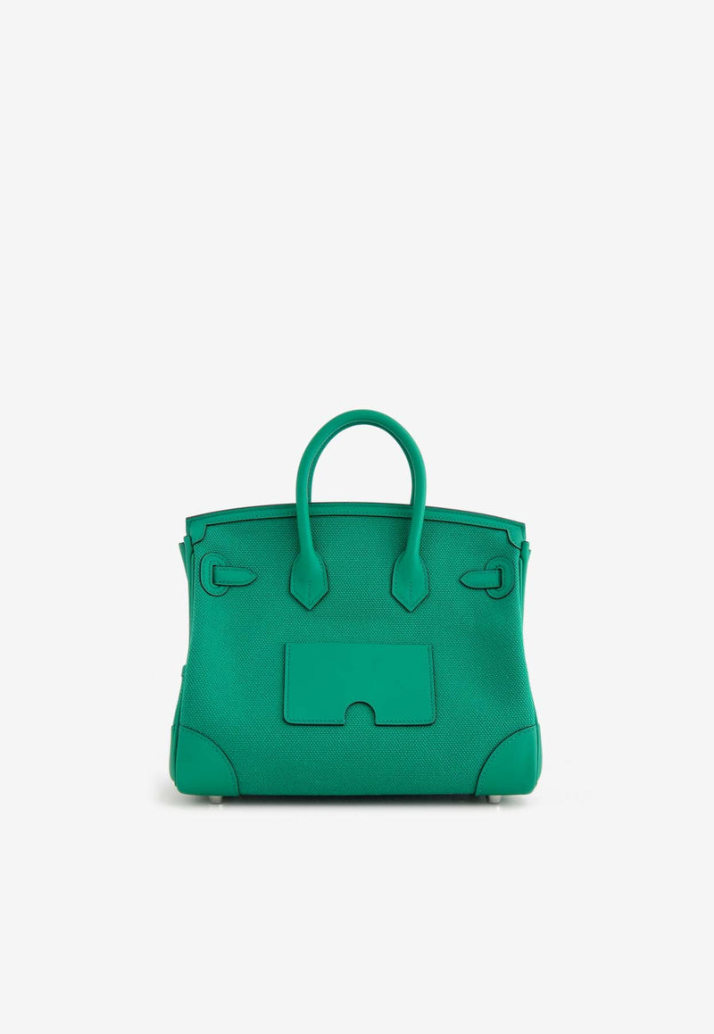 Birkin 25 Cargo in Vert Vertigo Goeland Canvas and Swift with Palladium Hardware