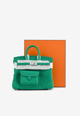 Birkin 25 Cargo in Vert Vertigo Goeland Canvas and Swift with Palladium Hardware