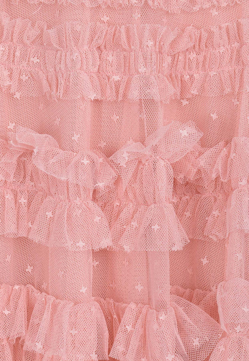 Needle & Thread Lisette Off-Shoulder Mini Ruffled Dress Pink DS-OS-68-RAW24-RBLROSE