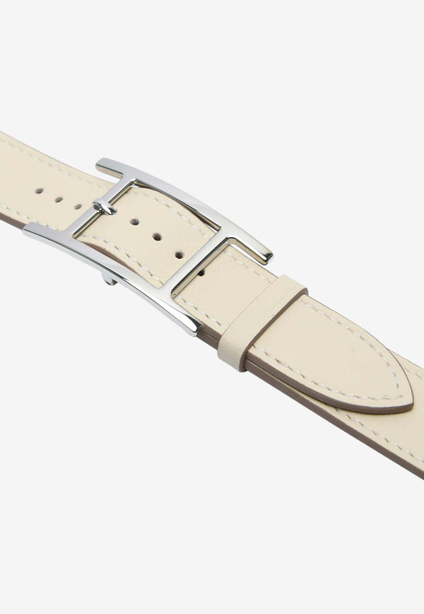 Band Apple Watch Double Tour 42mm Hapi in Craie Swift Leather