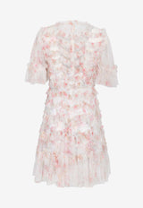 Needle & Thread Enchanted Garden Verity Mini Floral Dress White DS-SS-73-RAW24-MOOWHITE MULTI