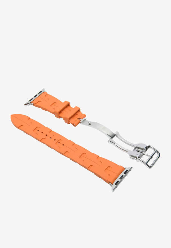 Band Apple Watch Single Tour 46mm Deployment in Orange Kilim Rubber