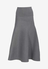 The Frankie Shop Gabrielle Knitted Midi Skirt Gray BSKGABRIE01010GREY