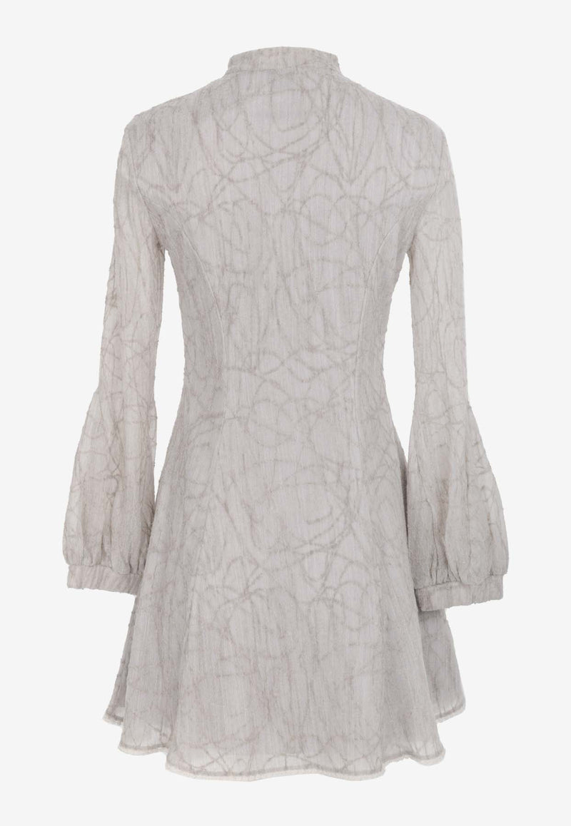 Charo Ruiz Mhany Embroidered Mini Dress Ivory 248600IVORY