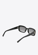 Saint Laurent Pillowed Rectangular Sunglasses SLM130/FBLACK