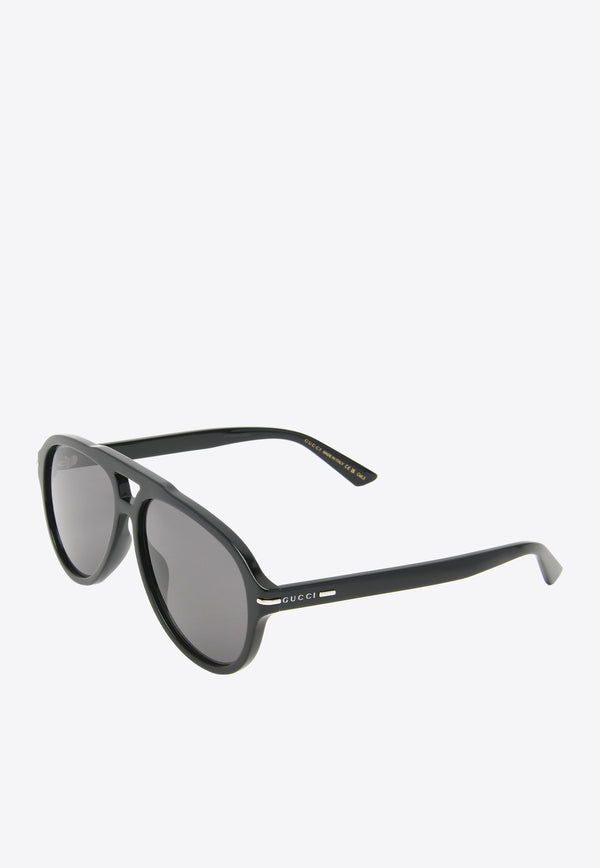 Gucci Logo Aviator Sunglasses GG1443SBLACK