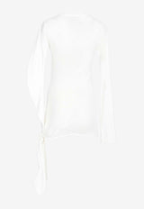 LOW CLASSIC Long-Sleeved Wrap T-shirt White LW243TS01_WHWHITE