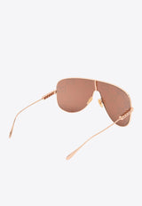 Gucci Shield Metal Sunglasses GG1436SGOLD