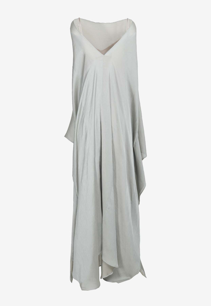 Abadia Abadia Draped Kaftan Gown Silver AB100015-SILSILVER