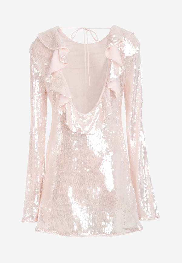 MISHA Christa Sequined Mini Dress Pink JAS24DR009LIGHT PINK