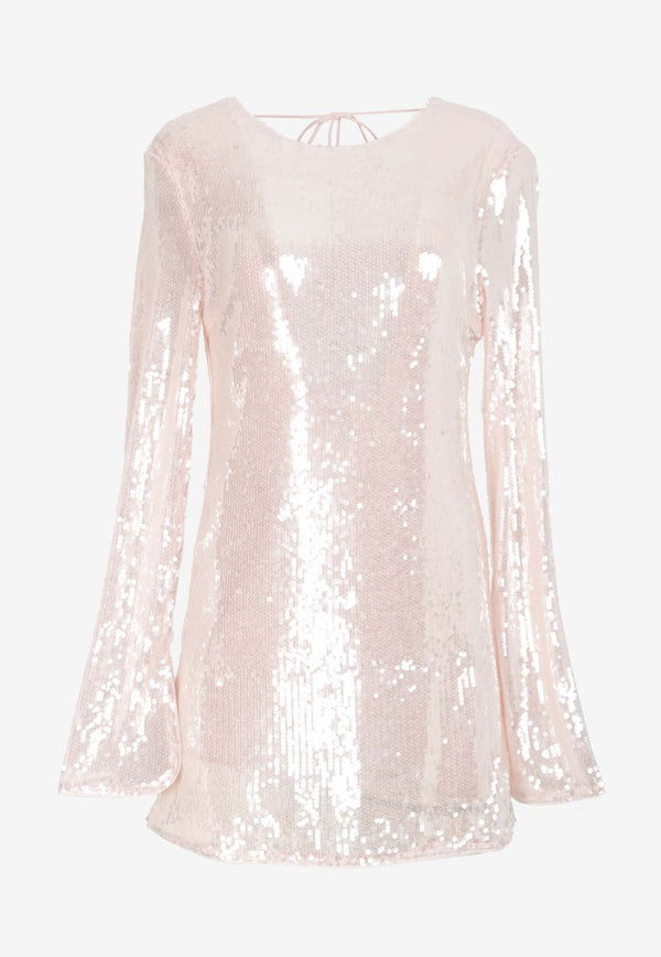 MISHA Christa Sequined Mini Dress Pink JAS24DR009LIGHT PINK