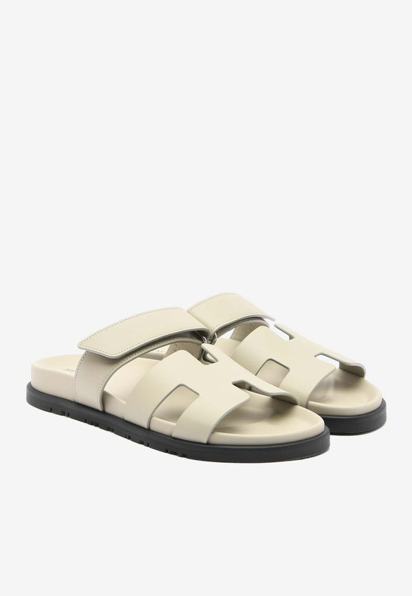 Hermès Chypre Sandals in Beige Esquisse Calfskin