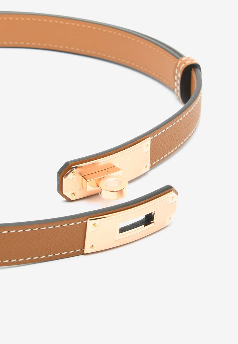 Hermès Kelly 18 Belt in Gold Epsom Leather with Rose Gold Buckle