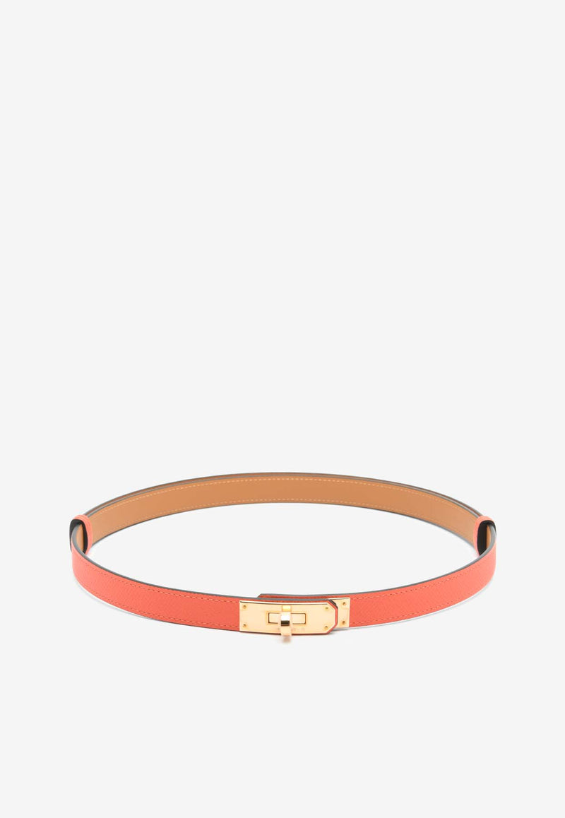 Hermès Kelly 18 Belt in Orange Field Epsom Leather with Rose Gold Buckle