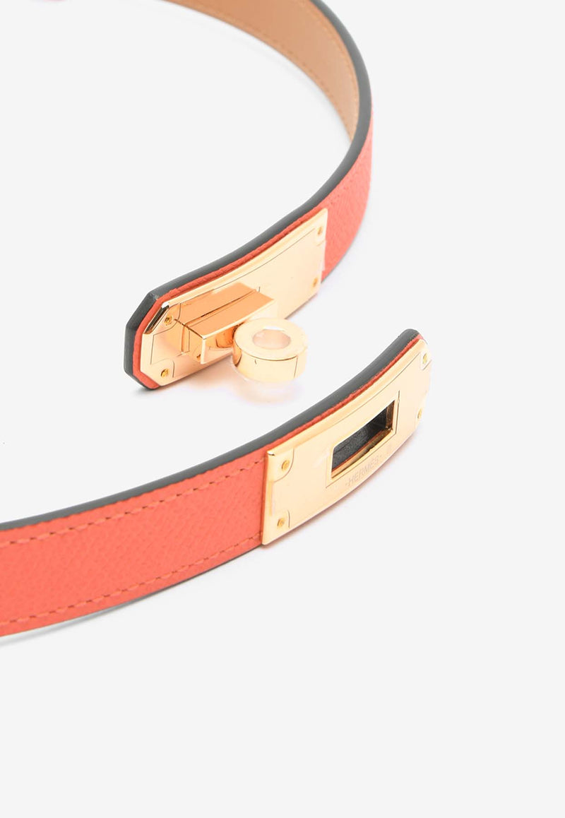 Hermès Kelly 18 Belt in Orange Field Epsom Leather with Rose Gold Buckle