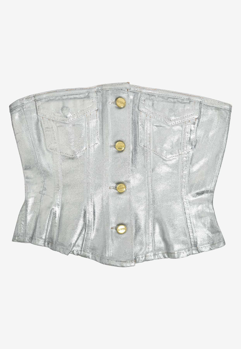 توب دنيم فويل كورساج بلا حمالات