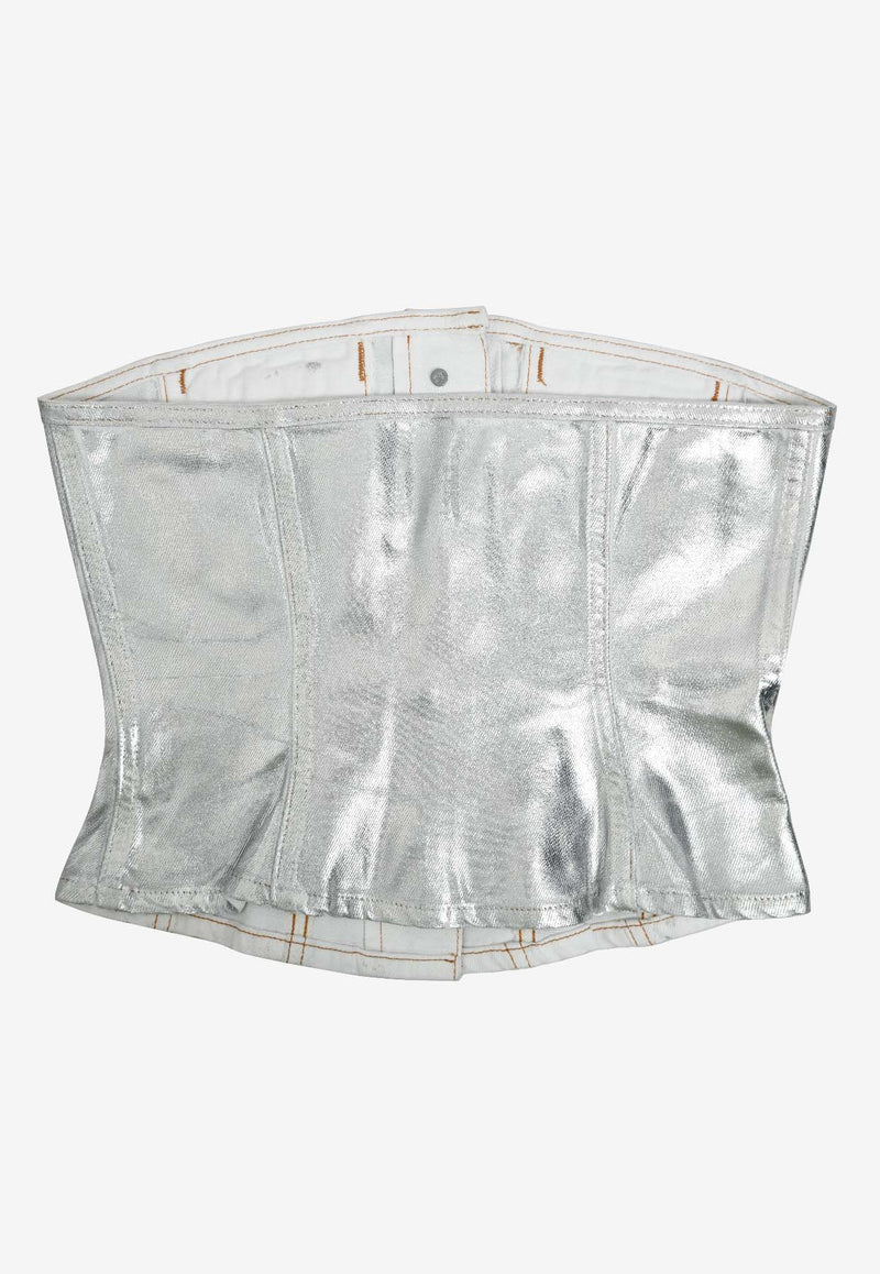 توب دنيم فويل كورساج بلا حمالات