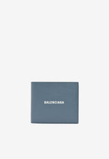 Balenciaga Logo-Printed Bi-Fold Wallet 594549LIGHT BLUE