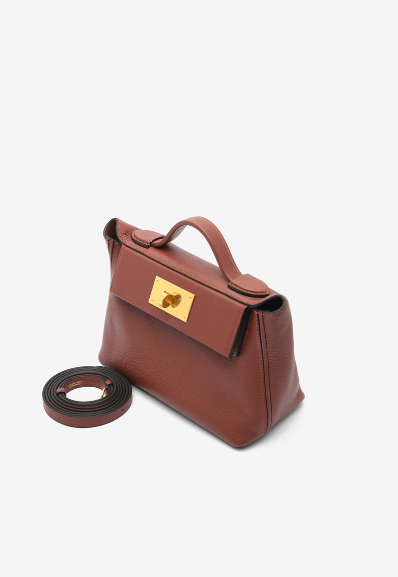 Hermès 24/24 21 in Rouge H Evercolor and Swift Leather with Gold Hardware