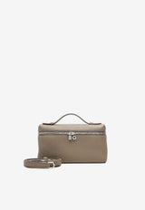 Loro Piana Extra Pocket L19 Pouch in Grained Leather Taupe FAN4045_D0Q4_TH